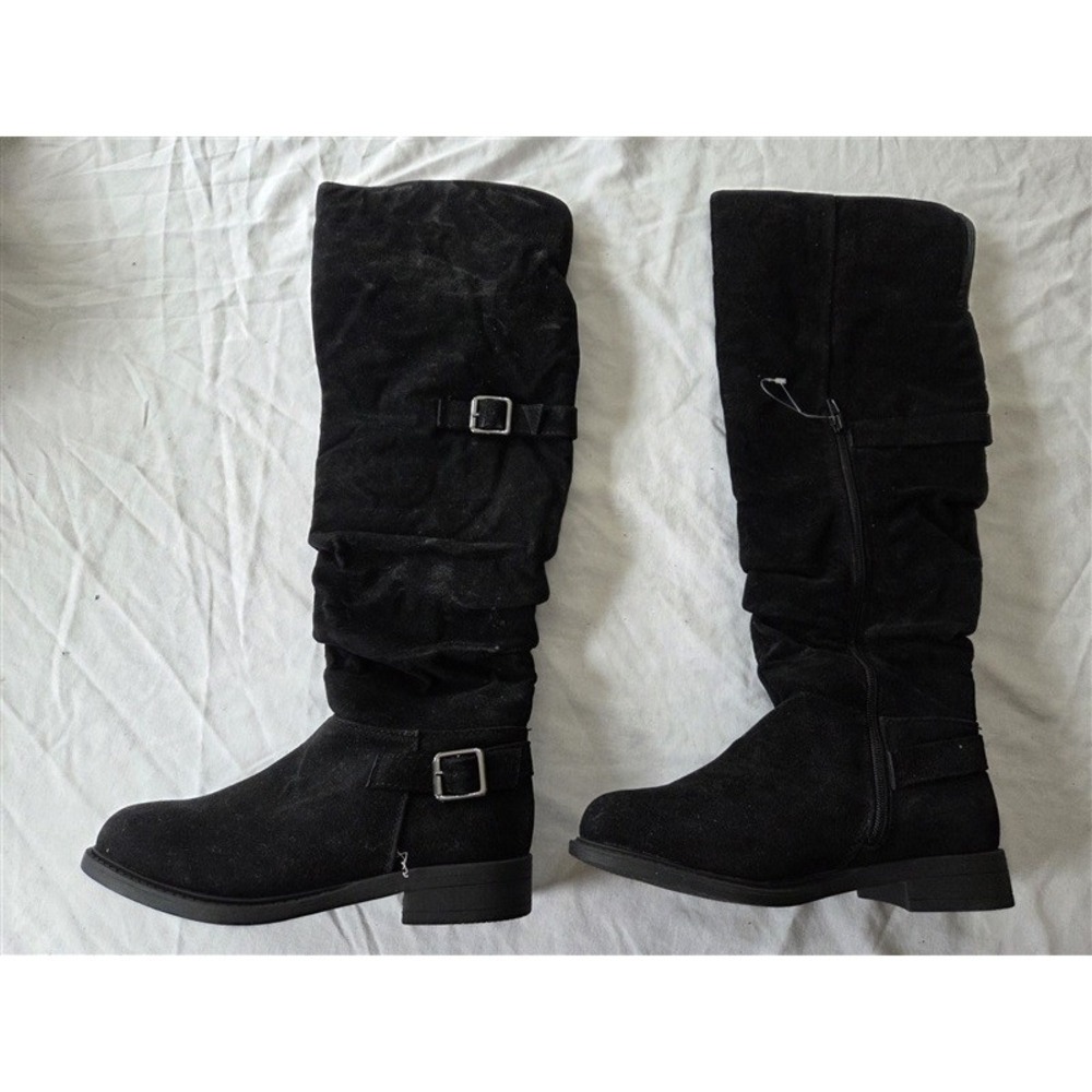 NWOT Bucco 6 Zylea Equestrian Boots Black Faux Suede 131854